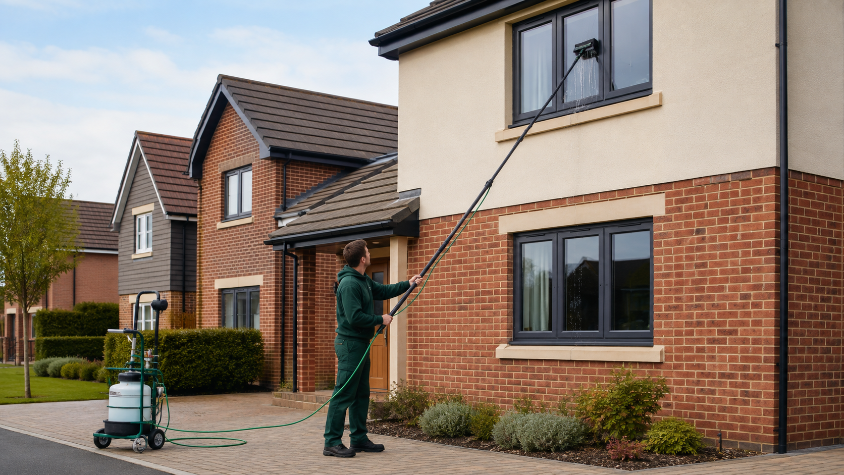 Professional exterior window cleaning